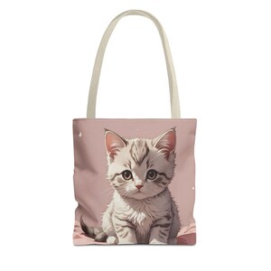 Cute Cat Tote Bag - Adorable Cat Design, Perfect for Cat Lovers, Gifts, Everyday Use, Shopping, Beach, and Travel