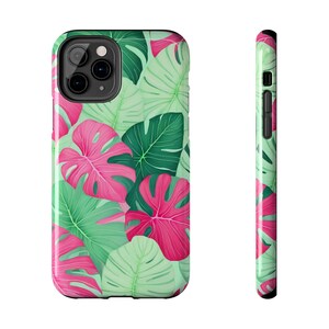 IPhone Phone Case Tropical Flowers, Phone Case for iPhone 16, 15, 14, 13, 12, 11 & Samsung Galaxy S24, S23, S22, S21