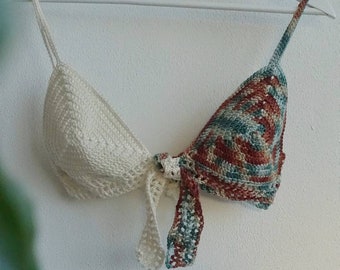 Crochet top bralette handmade cropped bra festival top