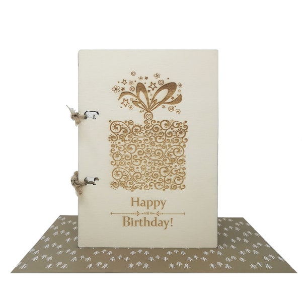 Special wooden greeting card | Happy Birthday | Birthday card
