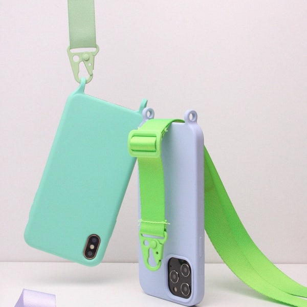 Chaîne de téléphone portable Camallini, étui avec œillets, possibilité de combinaison, étui de téléphone portable à chaîne, étui crossbody pour iPhone 15 14 13 12 11