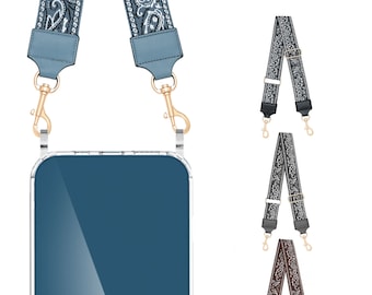 Mobile phone chain, chain for iPhone case, chain for mobile phone case strap, strap for bag, shoulder strap textile chain, mobile phone case strap, strap with hook