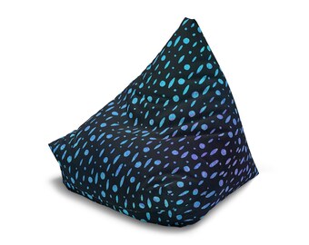 Housse de pouf en polyester à pois bleus avec étui intérieur cousu, housse de pouf adulte, SEULEMENT un sac en polyester, SANS remplissage