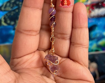 Amethyst braid/loc charm