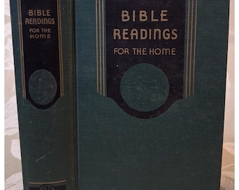 Bible Readings For The Home 1950 Hardcover Review and Herald Illustrated Green