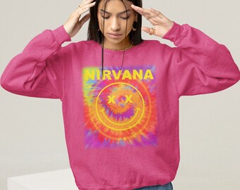 Nirvana Sweatshirtnirvana Smiley Face Sweatshirtnirvana - Etsy