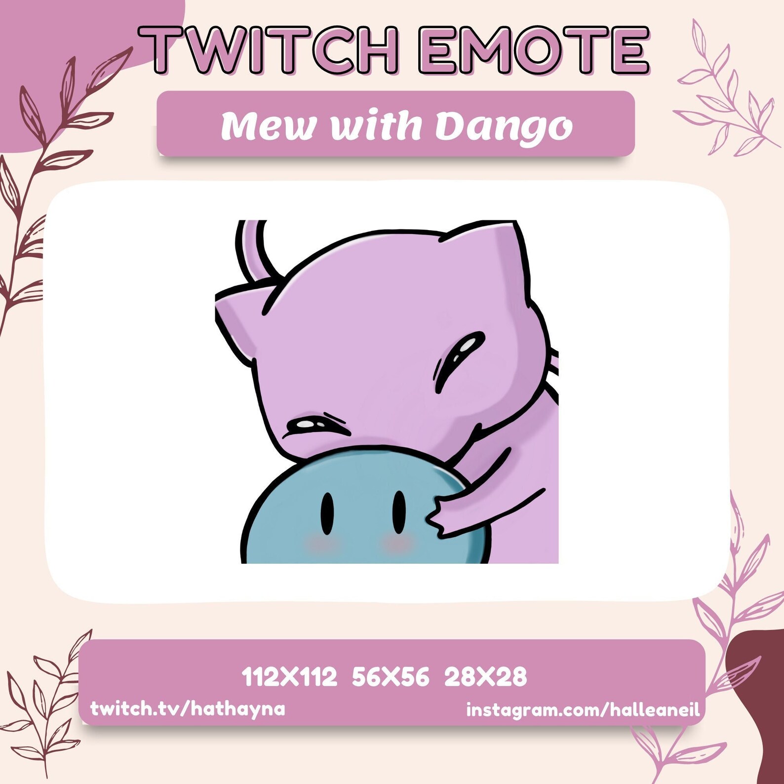 Mew Twitch Emote Cute Twitch, Discord Emote - Etsy
