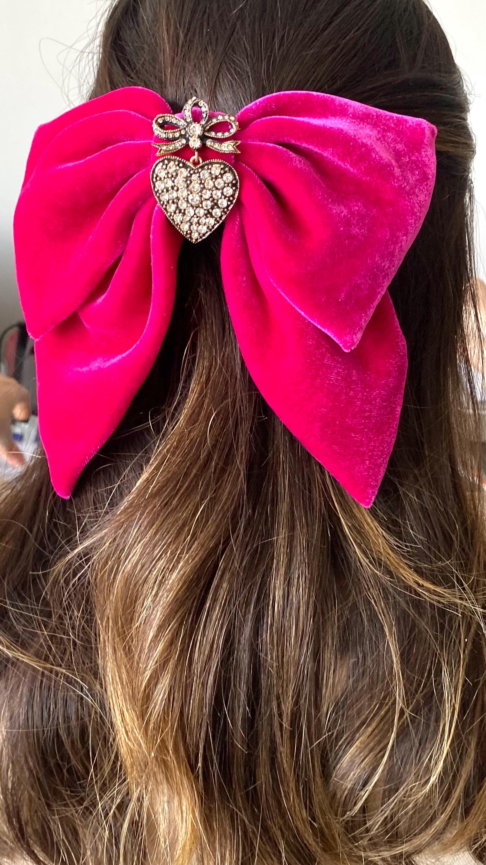 Velvet Bow Hairpin - Etsy, image size:1642x2920