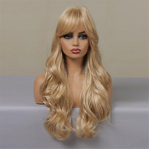 Platinum Golden Blonde Wig with Bangs, Cosplay Wigs, wigs for women