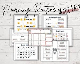 Printable Perpetual Calendar | Homeschool Weather & Emotion Chart (Digital Download)