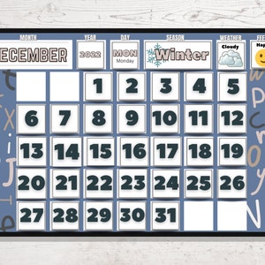 Calendario perpetuo / Calendario de rutina matutina / Calendario de pared / Currículo preescolar de educación en el hogar para niños pequeños / Gráficos meteorológicos y emocionales