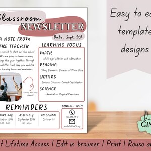 EDITABLE Teacher Newsletter | Back to School Flyer | Boho Back to School | Classroom Newsletter | Flyer Template | Boho Classroom