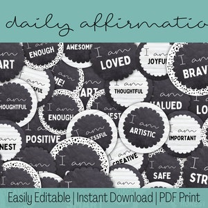 Affirmation Station | Class Mirror Display | Rustic Chalkboard Classroom | Positive Affirmation | Affirmation Display | Editable Class Decor
