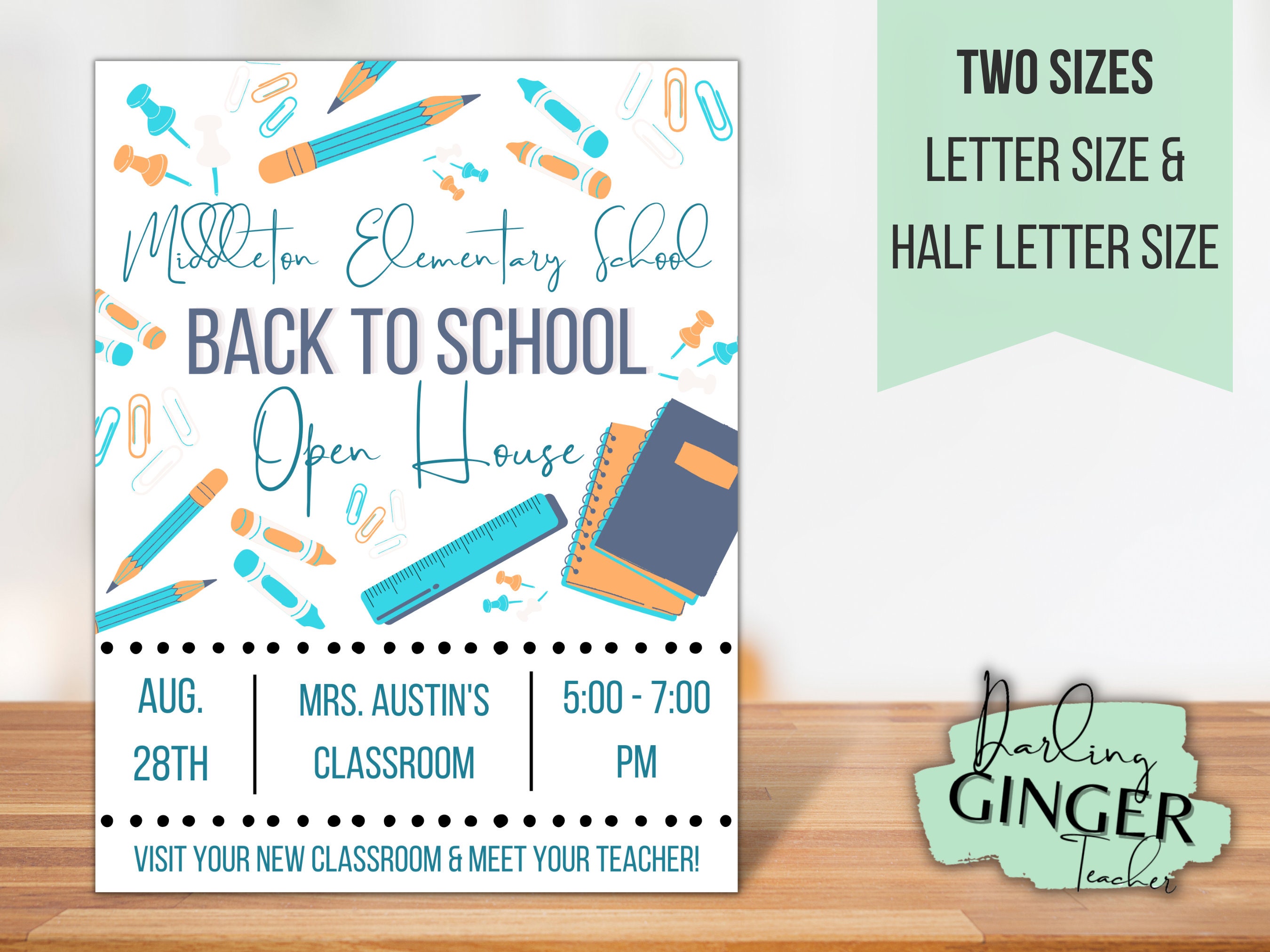 Editable Back to School Open House Flyer | Printable School Invitation ...