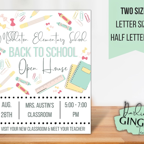 Back to School Flyer | EDITABLE School Flyer | Back to School Sign | Printable School Invitation | Meet the Teacher | Open House Flyer