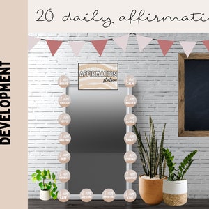 Affirmationsstation | Klasse Spiegel Display | Aquarell Klassenzimmer | Positive Affirmation | Affirmation Display | Bearbeitbares Klassendekor
