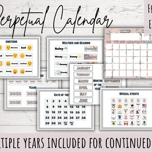 Calendrier perpétuel | Calendrier de la routine du matin | Livre occupé imprimable | Homeschool Préscolaire Curriculum Tout-petits | Tableau de la météo et des émotions