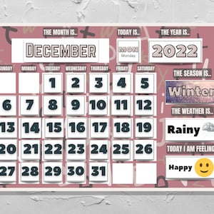 Perpetual Calendar | Morning Routine Calendar | Wall Calendar | Homeschool Preschool Curriculum for Toddlers | Weather and Emotion Charts
