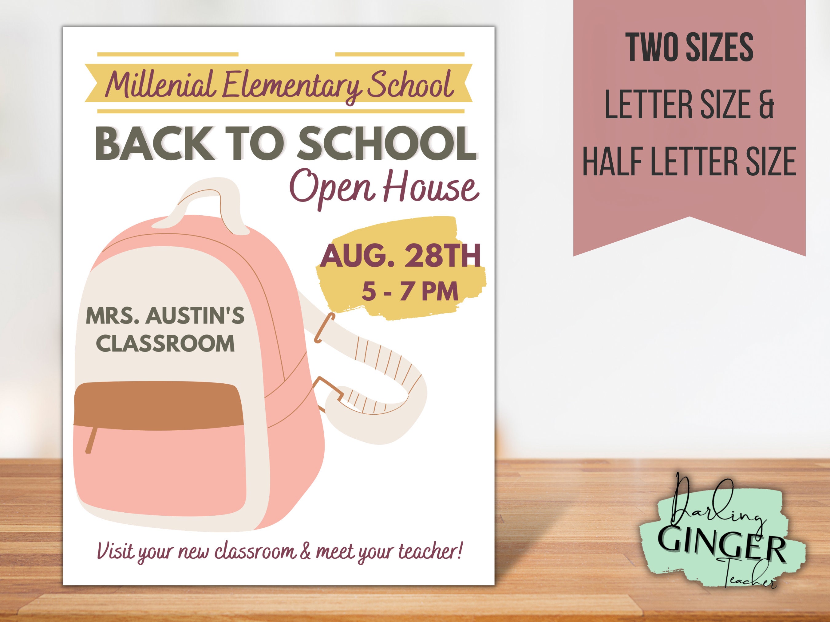 Editable Back to School Open House Flyer | Printable Sign (digital ...
