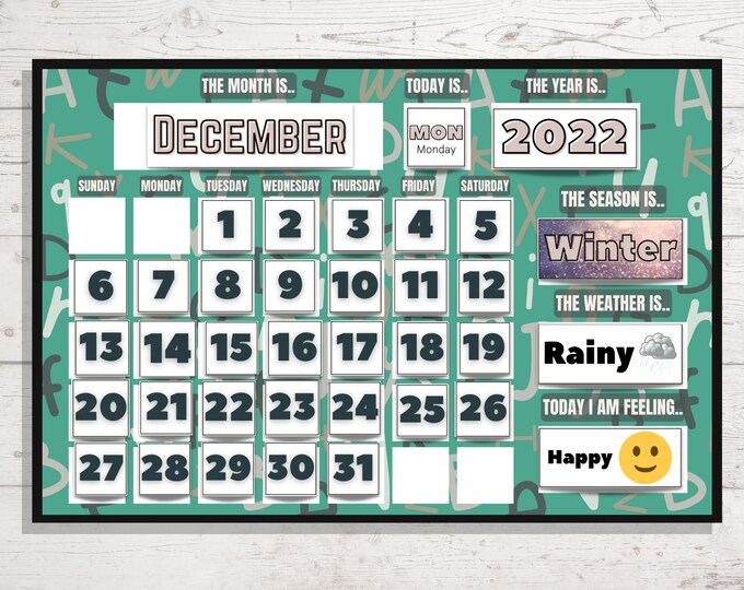 Kids Calendar and Weather Chart as a Montessori Materials or Classroom ...