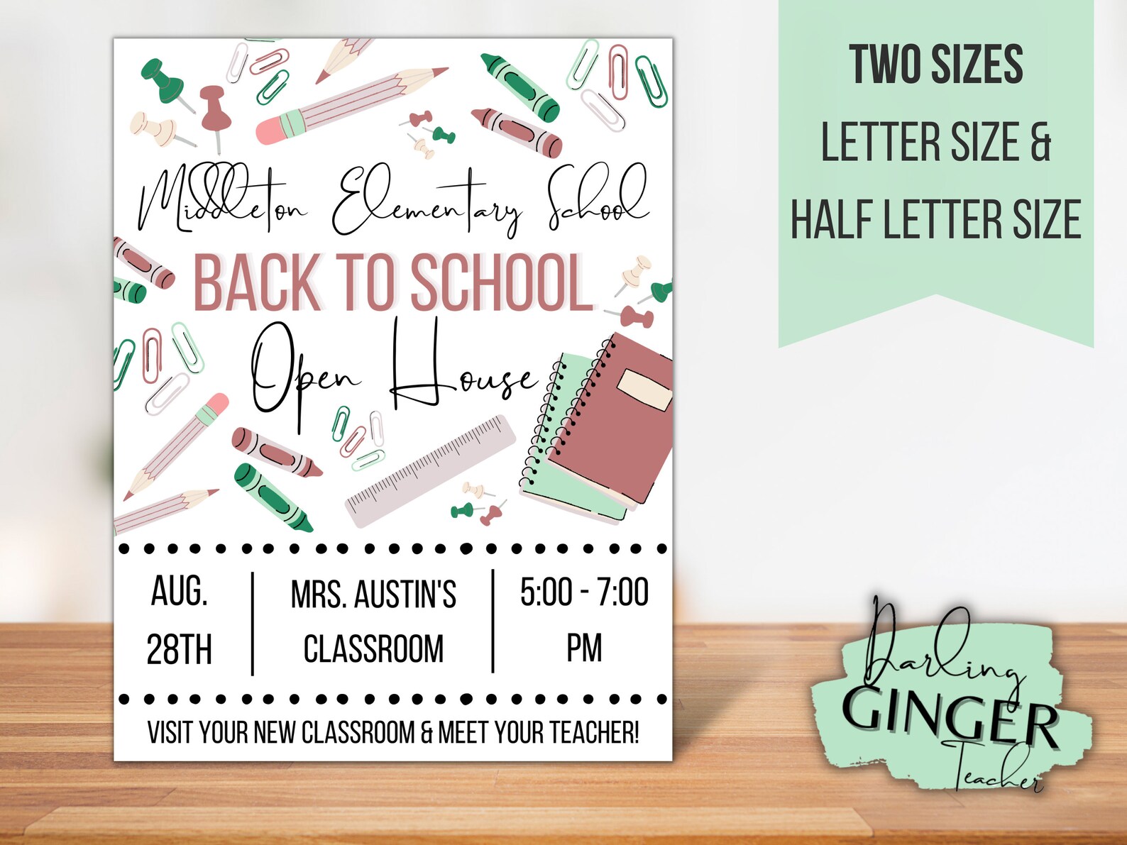 Editable Back to School Open House Flyer | Printable Sign (digital ...