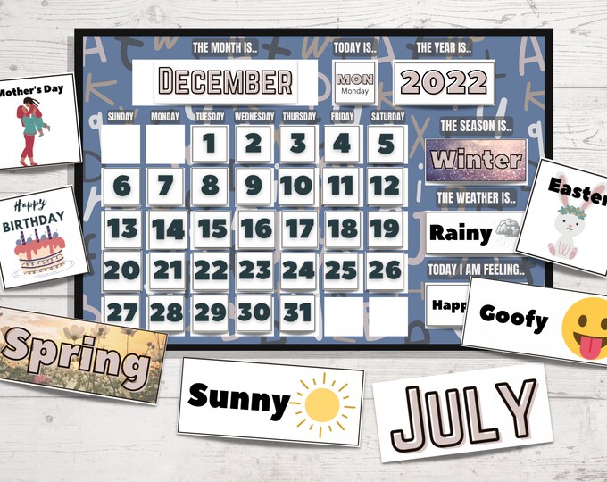 Kids Calendar and Weather Chart as a Montessori Materials or Classroom ...
