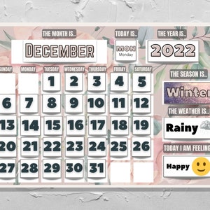 Perpetual Calendar | Morning Routine Calendar | Wall Calendar | Homeschool Preschool Curriculum for Toddlers | Weather and Emotion Charts