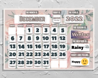 Printable Perpetual Calendar | Homeschool & Preschool (Digital Download)