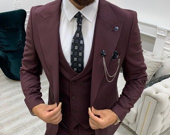 Burgundy Suit - Etsy