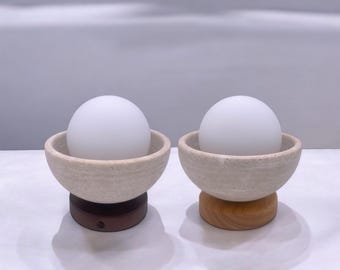 Wabi Sabi Japanese Ceiling Light Dimmable – Travertine Stone Flush Mount Light
