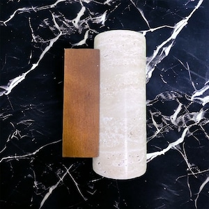 Wabi Sabi Wall Lamp, Semi-flush Mount Wall Light, Japanese Design Sconce, Beige Stone Wall Lamp for Bedroom