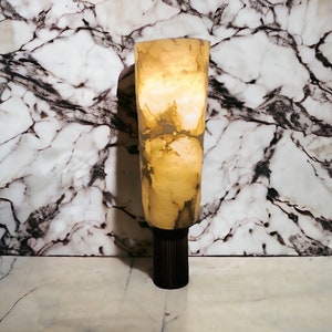 Vintage design wall light, mid century wall lamp, bedside light fixture, marble stone lamp, bedroom sconce