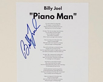 Billy Joel Signed "Piano Man" A4 Lyric Sheet