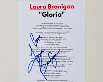 Laura Branigan "Gloria" A4 Lyric Sheet
