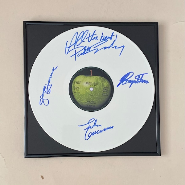 The Beatles Signed White Limited Edition Framed Vinyl Record