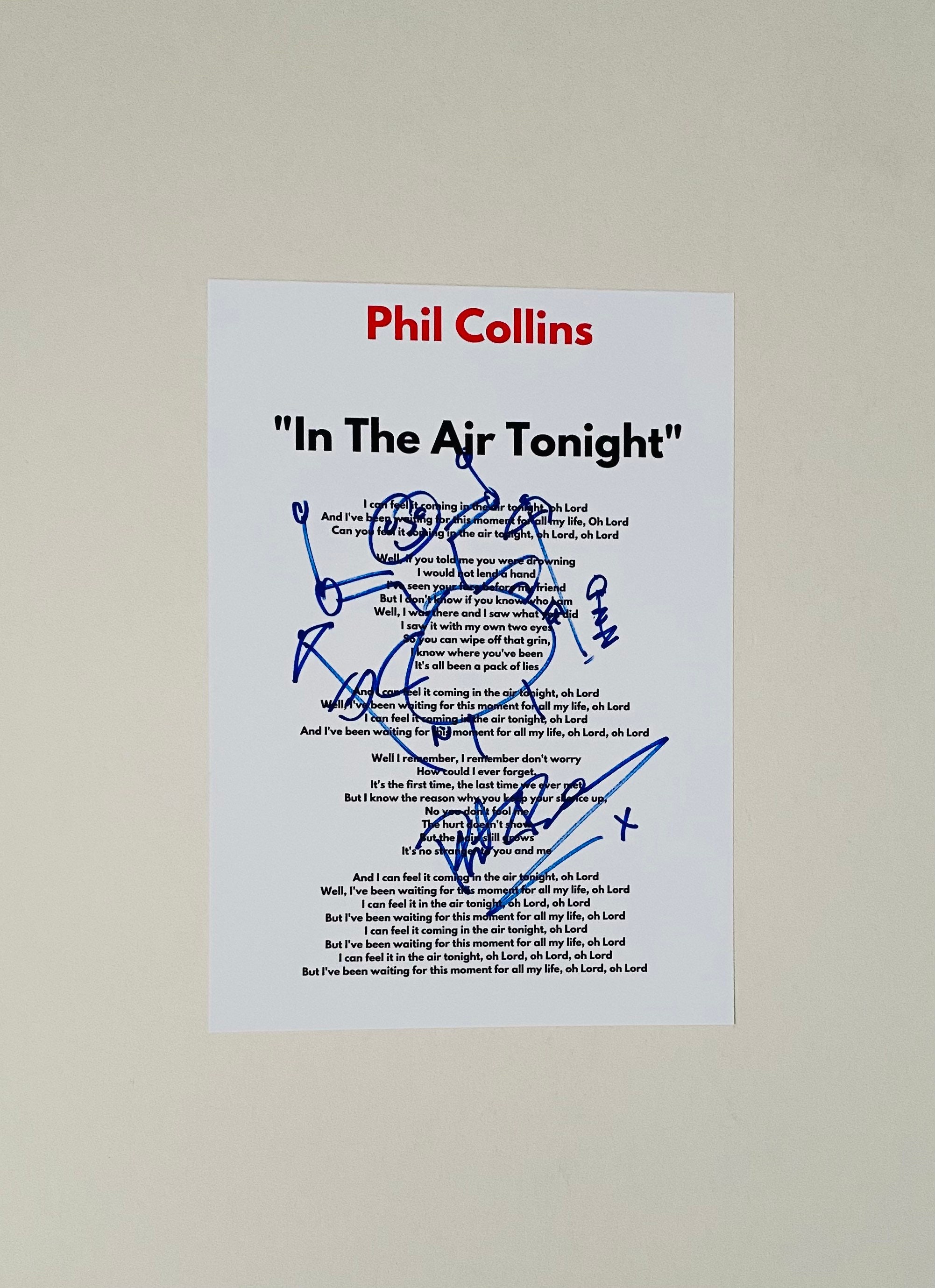 In The Air Tonight Sheet Music, Phil Collins