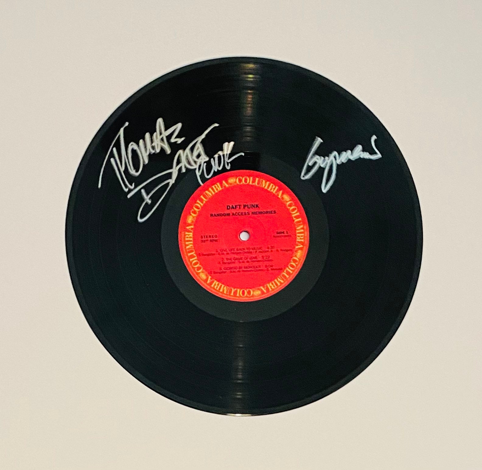Daft Punk Signed Vinyl Record Display