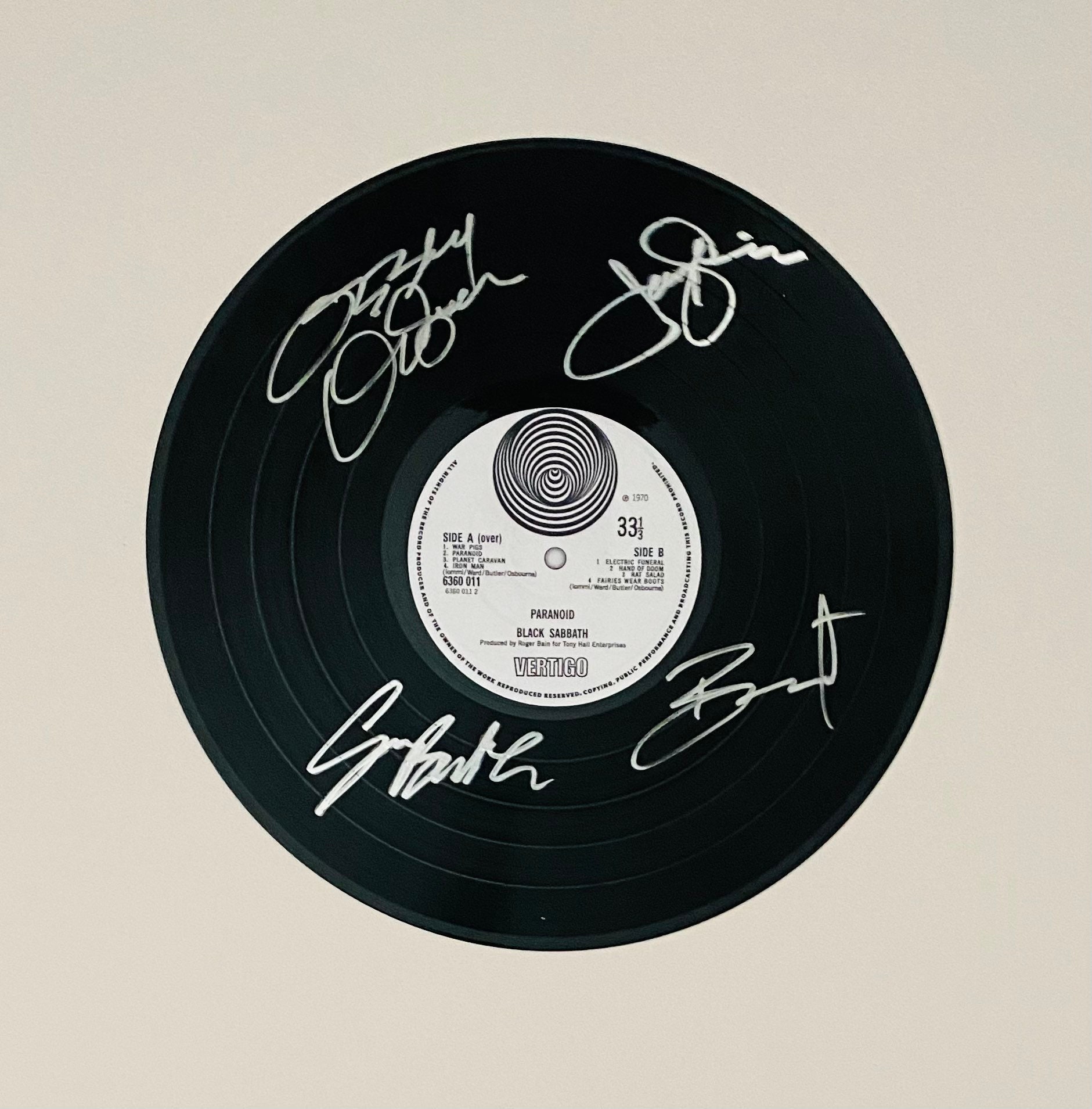 Disco de vinilo firmado Black Sabbath -  México