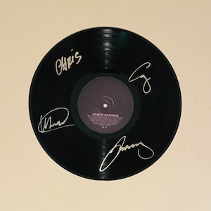Coldplay Signed Vinyl Record Display 