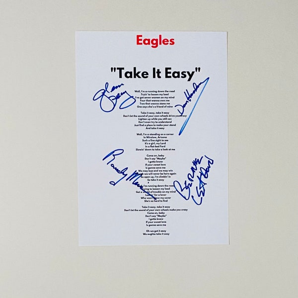 Take It Easy Eagles - Etsy