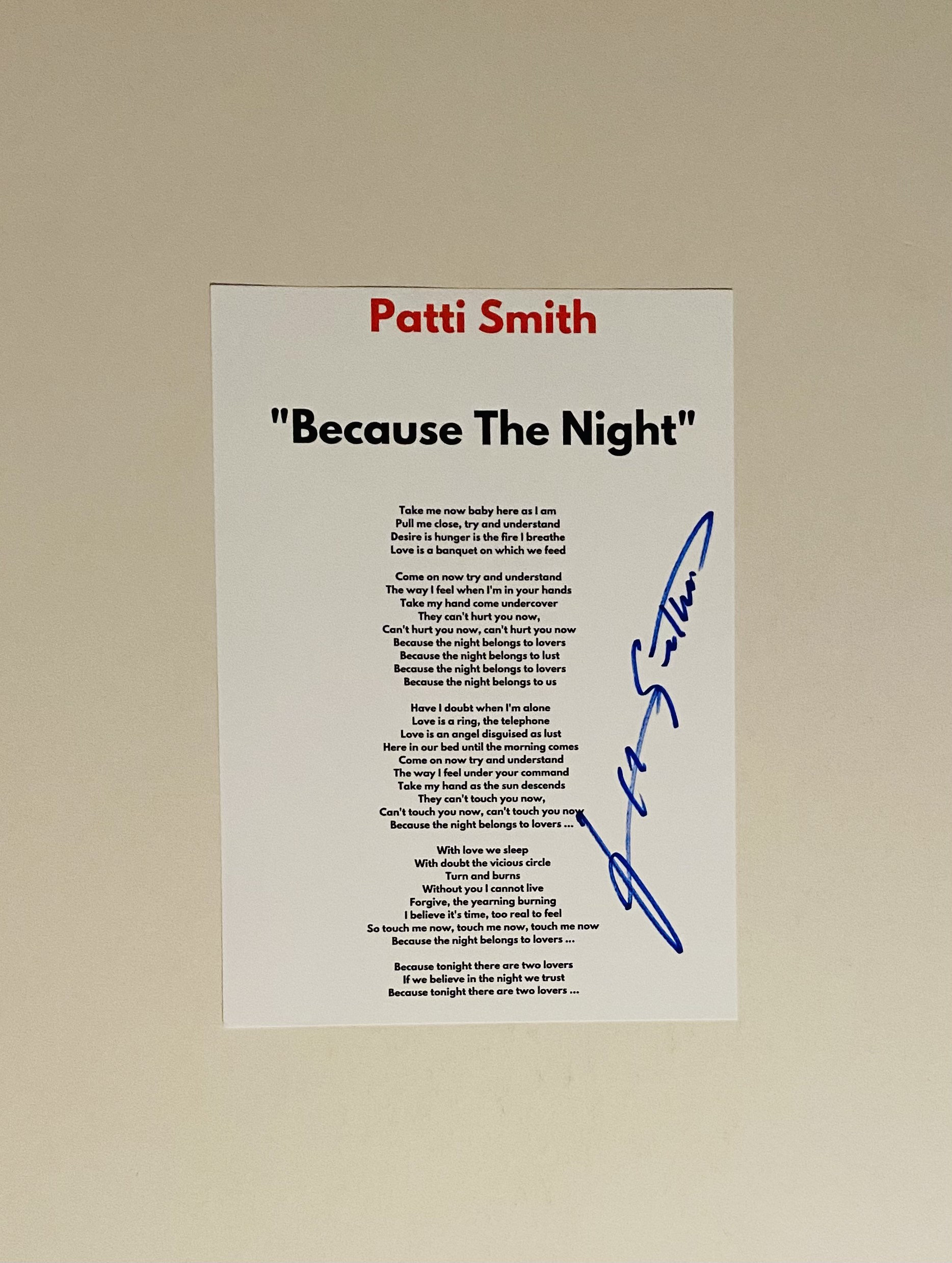 patti smith - because the night songtext
