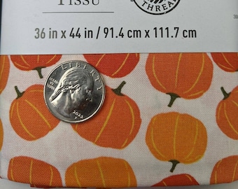 1 yard Halloween cotton orange white pumpkin  fabric quilt quilting sew sewing