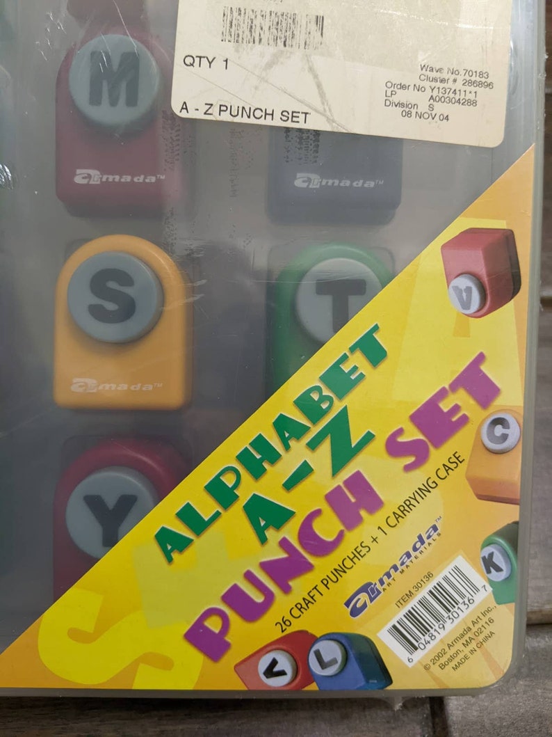 Alphabet Paper Punch Complete Set, A to Z in Carrier Case, Vintage