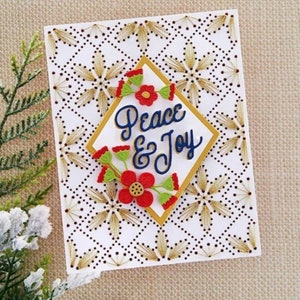 diy TOOLS Spellbinders Glimmer Plate/Cutting Die Pack Peace & Joy Diamond Background CHRISTMAS card making