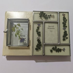 New vintage special moments pressed flower frame trinket jewelry box