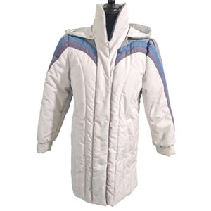 Vintage Mulberry Street Jacket Women&#39;s Medium Purple Blue Winter Hooded 90&#39;s