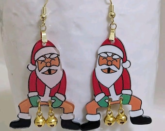 Santa Claus Earrings Santa's Balls Christmas Bells Womens Fashion Jewelry
