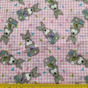 Whole Country Caboodle Easter jelly bean Fabric 2 Yards Rabbits bunny vintage