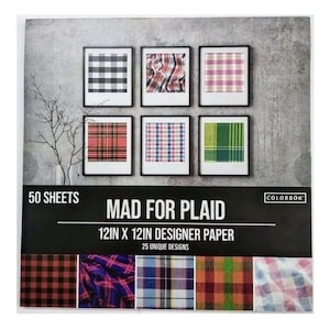 MAD FOR PLAID 12 X 12 Papier cartonné Scrapbooking Bloc de papier design 50 Lot Colorbok Neuf