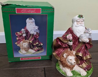 VINTAGE Vtg vintage 1995 Peaceful Kingdom Santa Musical STATUE Lion